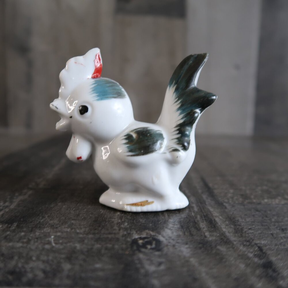 Vintage 1950s Porcelain Rooster Made in Japan Chicken